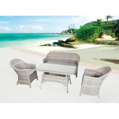 China Other Aluminum Frame 4 Piece Set Wicker Rattan Outdoor Furniture Sofa Set For Garden for sale