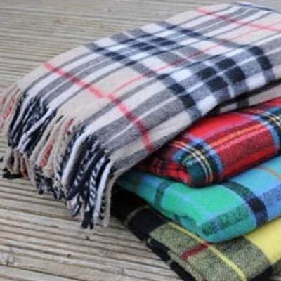 China PORTABLE Wholesale Price 80% Wool 20% Handmade Fiber Checked Printed Fleece Blanket Customization Best Price for sale