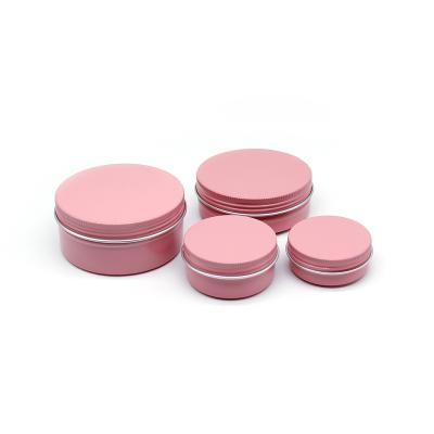 China Custom logo 5g 30ml 60ml 80ml 100ml 150ml 200g 250g cosmetic empty round rose color aluminum jar metal can aluminum tin for sale