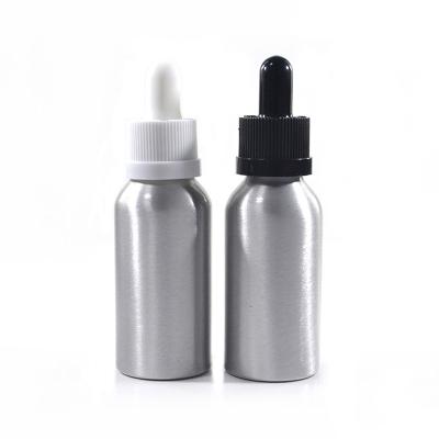 China Personal Care 30ml Aluminum Oil Dispenser Bottle With Dropper Luxury Skin Care Bottles for sale