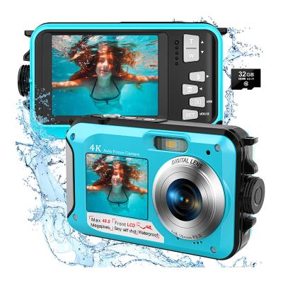 China Cheap Camera 4K Waterproof Camera 11FT Underwater Camera Auto Focus Selfie Dual-Screen Underwater Cameras for sale