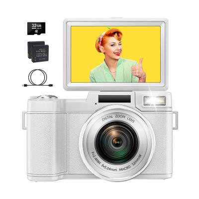 China Face Detection 4K Digital Camera 48MP Video Vlogging Camera with SD Card 3 Inch Flip Screen Flash 16x Anti-shake Zoom Travel Camera for sale