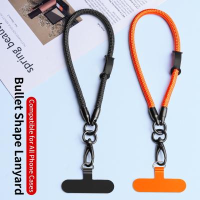 China Universal Nylon Short Wristband Strap Lanyard Mobile Phone Key Chain Cord With Phone Lanyard Patch for sale