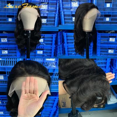 China Natural Machine Made Barely Shedding Thick Smooth Soft Long Closure Hair Wig, Indian Mink Free Sample Cheap Lace Front Wig, Unprocessed 100 Virgin Human Hair Wig for sale