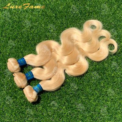 China Barely Shedding Thick Smooth Soft Blonde Bundles 613 Virgin Hair, Wholesale Double Drawn Extra Thick End European Blonde, 613 Cuticle Aligned Virgin Hair Vendor for sale