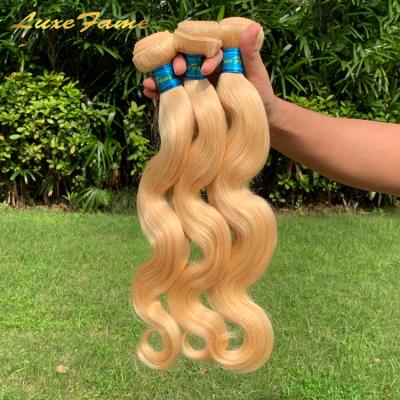 China 613 Raw Blonde Indian Hair Barely Shedding Thick Smooth Soft, Human Hair Long Blonde 613 30 Inches, Curly Mink Human Hair Bundles Blonde Ponytail 8y 40 for sale