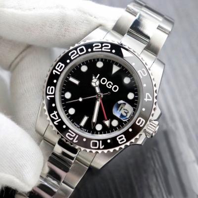 China Auto Date OEM Sapphire Glass 40mm Bezel Luminous Ceramic Watch With 24 Hours Funtion for sale