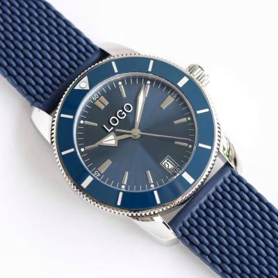 China Popular Luxury 42mm Automatic Date Mechanical Watch With Silicone Strap for sale