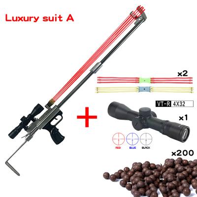 China New Outdoor Professional Upgraded Powerful Catapult Durable Portable Bow Metal Slingsho Sight Precision Shooting Steel Ball Hunting for sale