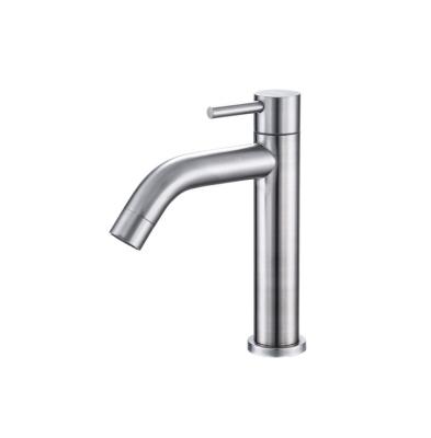 China Thermostatic Faucets Basin Faucet SUS304 Brushed Cold Single Basin Faucet for sale