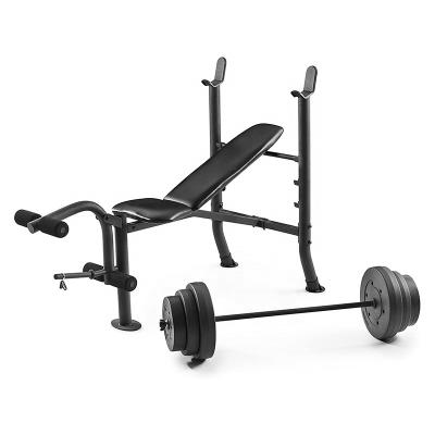 China Indoor Gym Fitness Equipment 80lbs Standard Coated Lifting Weight Set Adjustable Weight Bench for sale