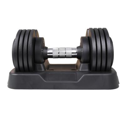 China Black Weightlifting Home Fitness Use Dumbbell Hex Adjustable Rubber Dumbbell Rubber Covered Accessories for sale