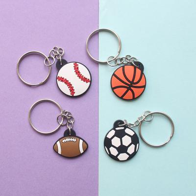 China Bag Pendant Gift Accessories Ball Basketball Soccer Key Chains PVC Key Chains for sale