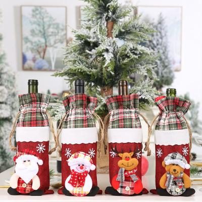 China Christmas Day Decoratiom Christmas Home Decorations Christmas Wine Gift Bags Christmas Wine Bottle Cover for sale