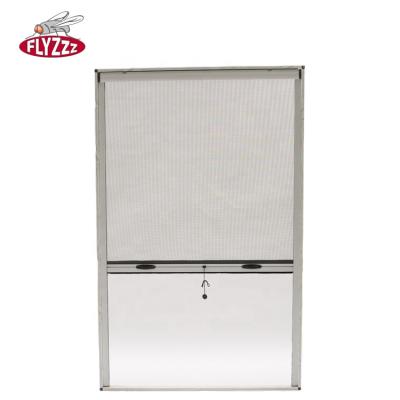 China Easy Install / Durable Lightweight Retractable Aluminum Roller Screen Window Fiberglass Mesh Mosquito Net Window for sale