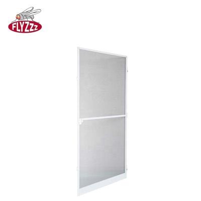 China Folding Screen Aluminum Alloy Fiberglass Swing Screen Hinge Door Insect Frame White Cheap Door for sale