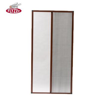 China Easy Install / Factory Price Durable Lightweight Aluminum Pleated Waterproof Door With Mosquito Screen Net for sale