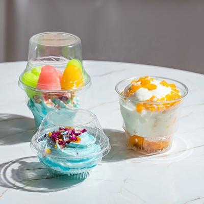 China Disposable Disposable Ice Cream Pudding Muffin Dessert Cake Packaging Box for sale