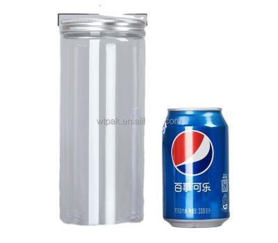 China 2021 New Recycled Materials Food Grade Candy Cookie Container Empty Clear Plastic Jar Designed for sale