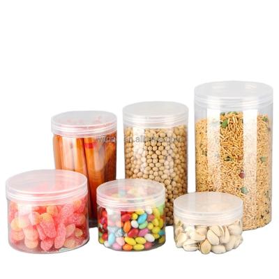 China Wholesale Recycled Materials Factory Food Grade Kitchen Empty Plastic Food Jars Storage Bottles Jars for sale