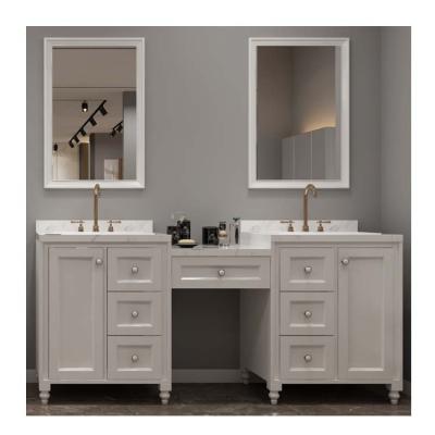 China Modern New Design Tall Narrow 36 Inch Bathroom Vanity Bathroom Cabinet PVC Solid Wood Bathroom Cabinets for sale