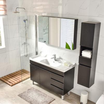 China Modern Solid Wood Black Multiple Bathroom Vanity Models Hotel Bathroom Vanity for sale