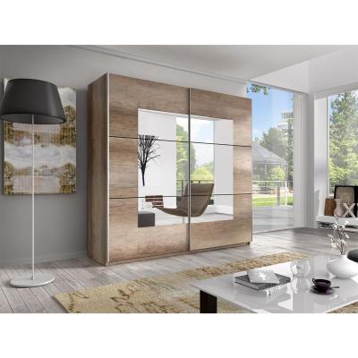 China Custom Home Wardrobe 2 Door Mirrored Bedroom Furniture Wardrobe With Mirror Modern Wardrobe Cabinet for sale