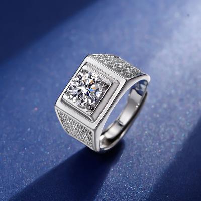 China Custom hip-hop FASHIONABLE Moissanite Ring Opening Adjustable popular European and American dominant men for sale