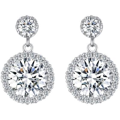 China Fashionable VVS Moissanite 1 carat European and American popular luxury earrings personality earrings wedding wedding earrings for sale