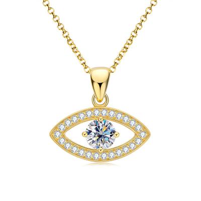 China FASHIONABLE S925 Moissanite Hip Hop Round Cut Demon Eye Silver Pendant Customized European and American Luxury Pendant Necklace for sale