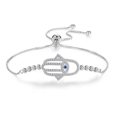 China FASHIONABLE American Fashion Charm Bracelet Factory Direct Sales Adjustable Hamsa Necklace S925 Sterling Silver Bracelet European And for sale