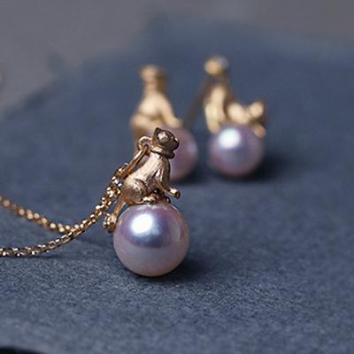 China Fashionable S925 Sterling Silver Cat Necklace Simple temperament pearl pendant 2022 niche design clavicle necklace jewelry new for sale