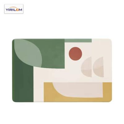 China Stain Resistant Absorbent Geometric Bathroom Door Floor Mat Quick-Drying Floor Mat Mud Dialgae Morandi Morandi Rug Non-Slip Home for sale