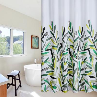 China Blackout Sheet Bamboo Pattern Grommet Ready Made Shower Curtain With Printed Stylish Design For Bathroom for sale