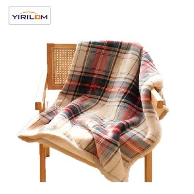 China Viable New Web Celebrity Style Pastoral Duplex Felt Keep Warm Sling Blanket for sale