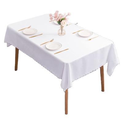 China Nordic Wholesale White Waterproof Oil Free Table Cloth Rectangular Tablecloth Waterproof For Dining Table for sale