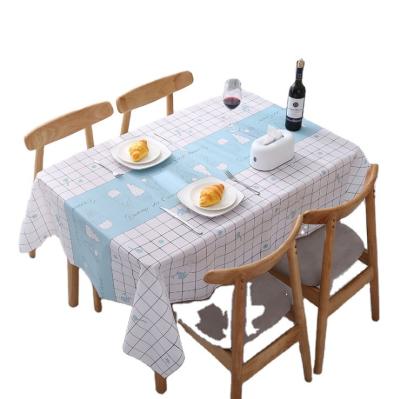 China Best Selling Waterproof Waterproof Oil Free Table Cloth PVC Mat Nordic Rectangular Table Cloth For Home for sale