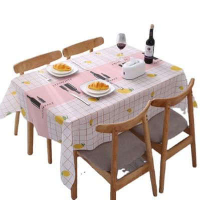 China Fashion Waterproof Oil Free Wholesale Table Cloth Nordic Rectangular PVC Mat Table Cloth for sale