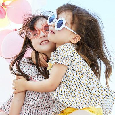 China Fashion Sunglasses 2021 Retro Hot Sale Kids Round Sunglasses Frosted Baby Fashion Glass Uv400 Street Kids Sunglasses for sale