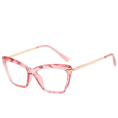 China Large Eyeglass Frame Cat Eye Glass Frame Ladies Optical Glass Prescription Plates Optical Frames for sale