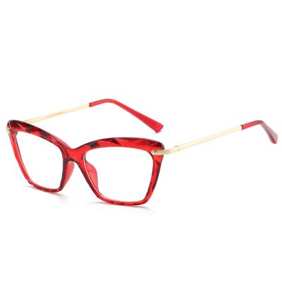 China Large Eyeglass Frame Cat Eye Glass Frame Ladies Optical Glass Prescription Plates Optical Frames for sale