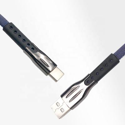 Κίνα καλώδιο χρέωσης 3.1A USB 2,0 για τον μπλε επίπεδο κονσερβοποιημένο τζιν χαλκό 1.5m τύπων Γ προς πώληση