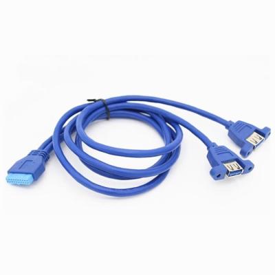 中国 OD6.0mm 0.5m Usb 3.0 20 Pinは二重USB 3.0のマザーボード ケーブルをケーブルで通信する 販売のため