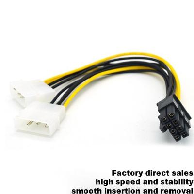 China La extensión de la fuente de alimentación de la PC del ODM los 20cm del OEM telegrafía 8 PIN To Double Large 4 PIN Connection en venta