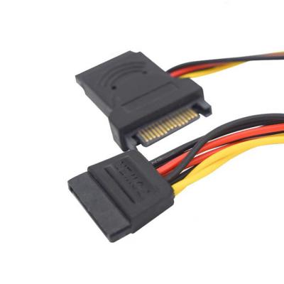 China Pvc 50cm SATA-Machtskoord 15 Pin Sata Male To Female-Uitbreidingskabel Te koop