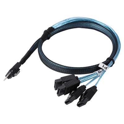 China 12Gbps Mini Sas 38p SFF 8654 ao cabo de extensão de 4 SATA à venda