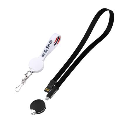 China 23cm 92cm 3 In 1 Phone Lanyard USB 2.0 Charging Cable Custom Logo for sale