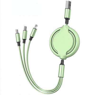 China Extendable 3 In 1 8Pin USB Chargeing Data Cable Soft PVC Material for sale