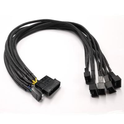 China 1male aan 5female 4 Pin Fan Extension Cable For-Computer Heatsink Te koop