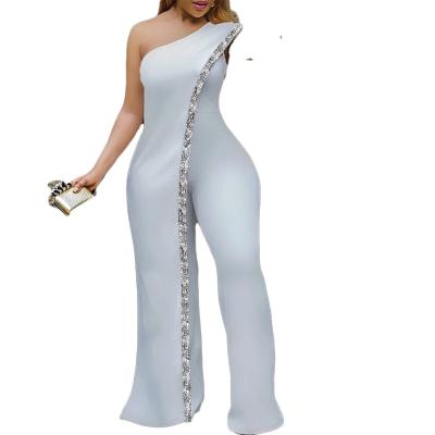 China QUICK DRY sheer color plus sequins shape jumpsuit pants fit pants plus size rompers for sale